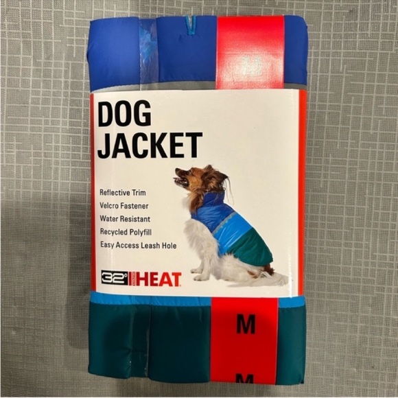 NWT 32 Degrees Dog Jacket Blue / GREEN - size MEDIUM - winter lightweight comfy - Picture 1 of 5